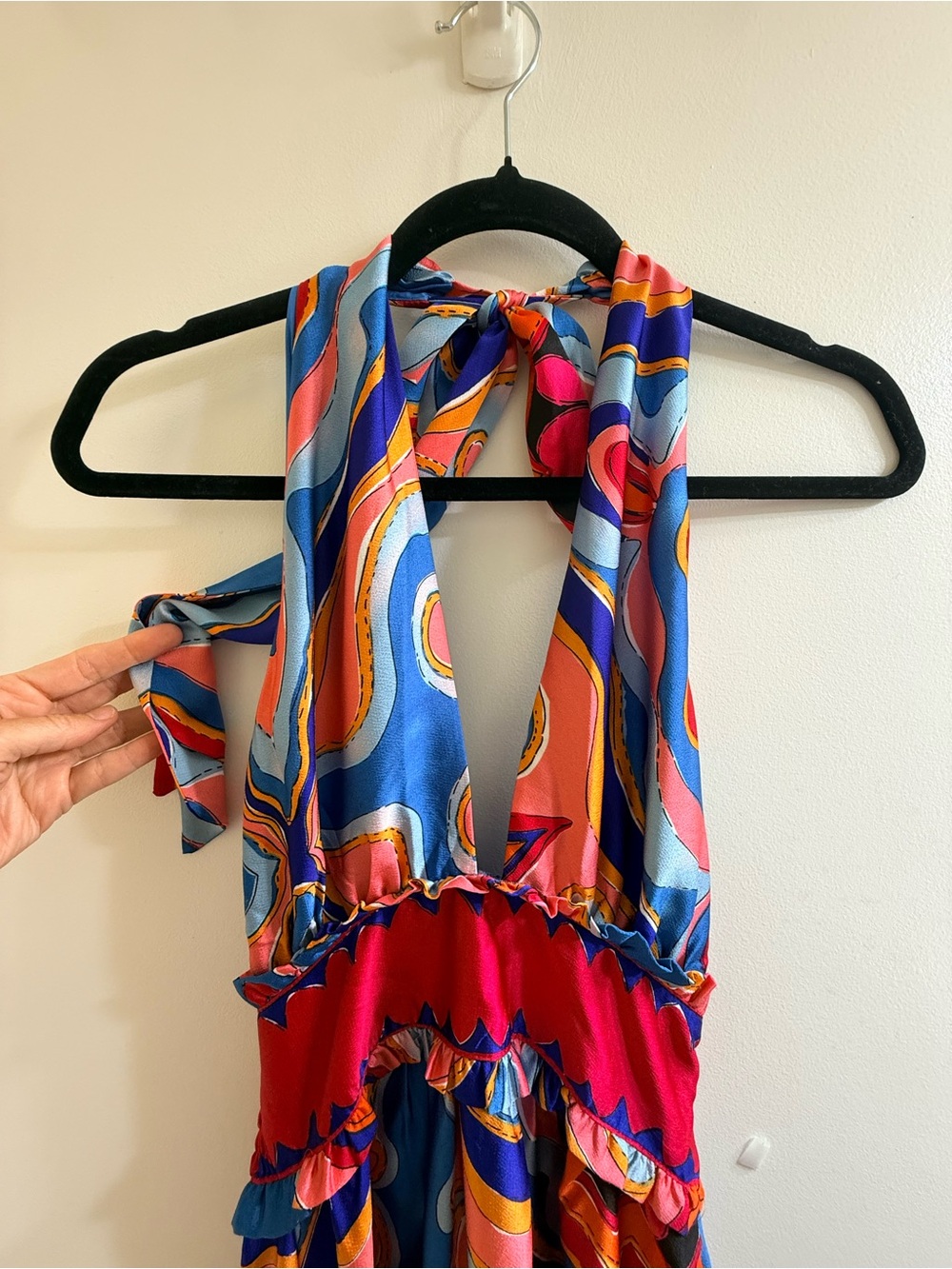 Sugarlips NWT Vibrant Retro Abstract Halter Maxi Dress - Size S - Picture 3 of 16